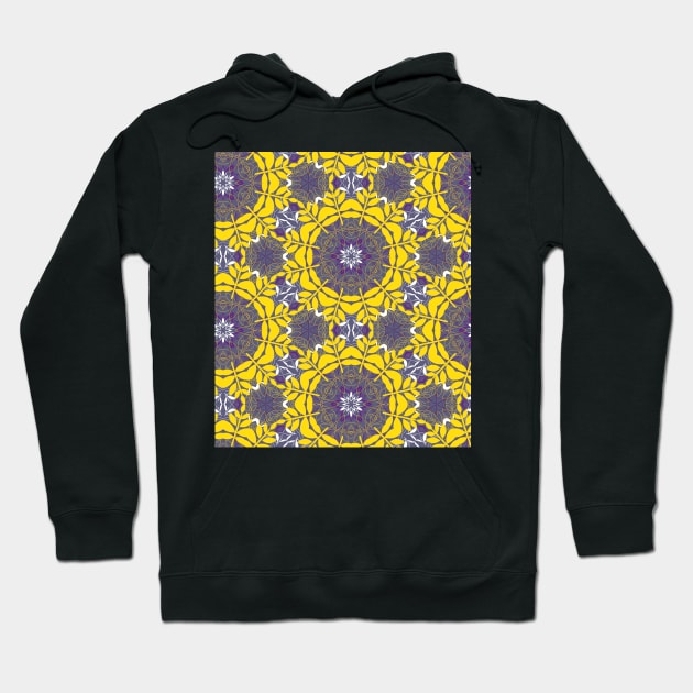 Mandala ornament - yellow-violet Hoodie by kobyakov